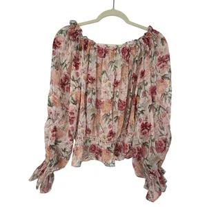 Dress Forum Los Angeles Floral Peasant Blouse Cottagecore Romantic Boho Top M thumbnail 3
