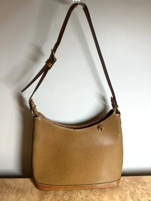 Vintage Dooney & Bourke British Tan Embossed Leather Shoulder Hobo Bag USA Made thumbnail 2