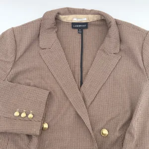 Lane Bryant The Bryant Blazer Brown Houndstooth Double Breasted Size 28 thumbnail 1
