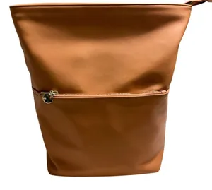 Mark And Graham Vegan Leather Backpack Top Zipper Camel thumbnail 1