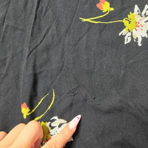 Free People Time On My Side‎ Black Floral Wrap Dress thumbnail 10