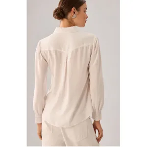 NWT Anthropologie Cloth Stone Smocked Cuff Buttondown Blouse thumbnail 2