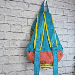 Nepal Cotton Patchwork Backpack Boho Hippie Festival Razor Cut Peace Sign Bag thumbnail 8