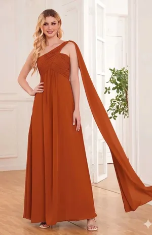 $89 NWOT Pomuyoo Ximena Unique Empire Flowing Straps Maxi Bridesmaid Dress 6 thumbnail 1