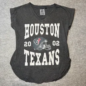 NFL TEAM APPAREL Women's V-Neck T-Shirt M Gray Heather Graphic thumbnail 1