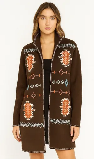 Outback TradingCompany SantaFe FleeceJacket Geometric Aztec‎ Print Zip Size MD thumbnail 1