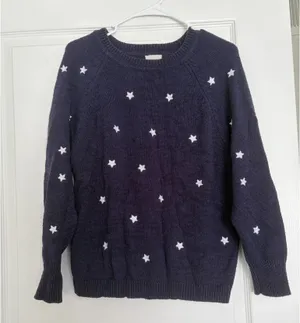 Harper Heritage Americana Embroidered Navy Stars Sweater thumbnail 1
