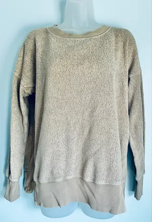Aerie Chilled Out Sweater XS Sand Color Cottage Casual Fall Winter thumbnail 1