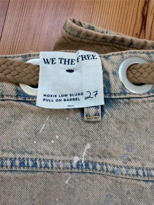 Free People Moxie Pull-On Low Slung Barrel Jeans in Cowboy Size 27 NWT thumbnail 9