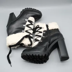 BCBGeneration Paloma Boots Womens Black Faux Fur Lace Up 8.5M|39 thumbnail 3