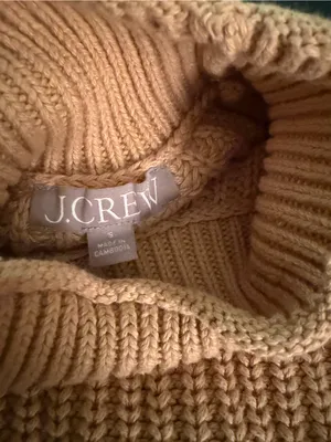 J. Crew Beige Ribbed Mock/Roll-Neck Women's Sweater Size Small thumbnail 3