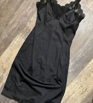 Vintage Vassarette Black lace slip dress with adjustable straps.‎ Size: S thumbnail 1