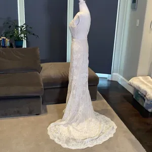 Women’s Bohemian Wedding Dress with Nude Lining Zip Up Back Size 2 NWT thumbnail 9