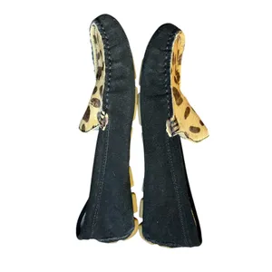 J Renee‎ Shoes Womens Size 7.5 Black Avalon Leopard Calf Hair Driving Loafers thumbnail 4