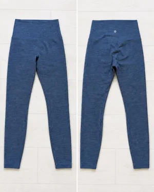 Lululemon Wunder Under Diamond Jacquard Yoga Athletic Tights Blue 6 thumbnail 2
