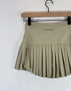 Gold Hinge Womens Skort Green Pleated Mini Tennis Skirt Lined High Waist XS thumbnail 7