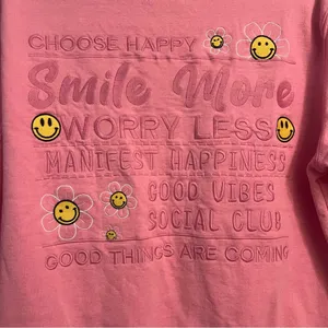 Smile more back hit crew neck sweater Pink Size M thumbnail 3