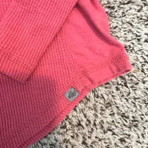 Eddie Bauer Red Waffle Knit V Neck Button Henley Long Sleeve‎ Top S Bella Swan thumbnail 3