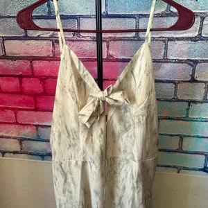 Cream and Sage jumper. With tie in front and pockets thumbnail 2