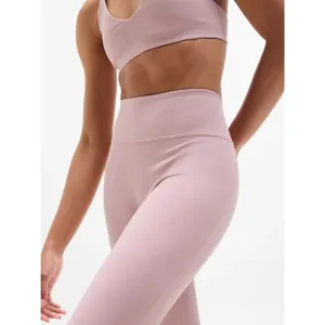 Athleta M Intuition Ultra High Rise Cotton Legging Pebble Pink Medium Regular thumbnail 4