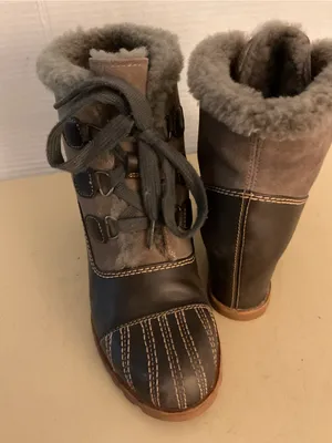 UGG women brown suede leather platform wedge Alasdair boots US 6.5 thumbnail 12