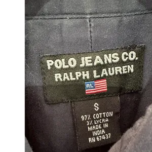 Polo Jeans Co Ralph Lauren Y2K Navy Fitted Short Sleeve Button Up Shirt Small thumbnail 3