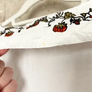 Anthropologie Maeve Babydoll Strawberry Embroidered Blouse thumbnail 8