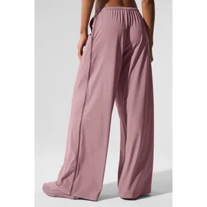 Alo Yoga Breezy Wide Leg Pant (Long) Smoky Quartz S thumbnail 4