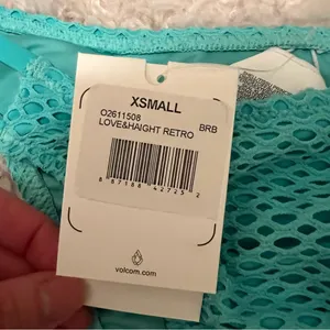 Volcom Mint Green Love & Haight Retro Bikini Swim Bottom XSMALL NWT thumbnail 3