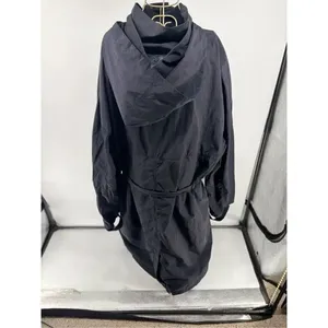 ALO Yoga Crinkle On The Move Black Trench Coat Womens Unisex Size XXL thumbnail 13