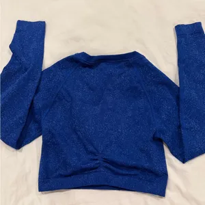 Gymshark Adapt Fleck Seamless Long Sleeve Crop top Cobalt Blue Size M thumbnail 4