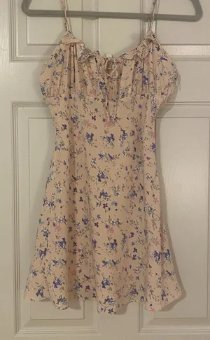 Pink Floral Summer Dress Size XS thumbnail 1