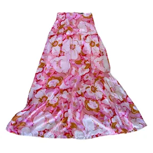 MinkPink Pink Tiered Ruffle Maxi Skirt XS Cottagecore Boho Vacation Full $129 thumbnail 4