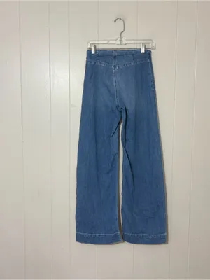 American Eagle Super High Rise Baggy Wide Leg Jeans Womens 00 Light Wash thumbnail 6