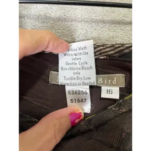 Vintage Y2K Brown Olive Striped Patchwork Maxi Skirt Asymmetrical Boho Artsy thumbnail 6