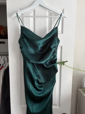 Birdy Grey Catherine Dress Shiny Satin Emerald thumbnail 3