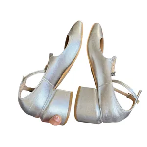 Peche Nico Heels Silver Size‎ US 7.5 /8 Mary Jane Style Strap Small Heel thumbnail 8