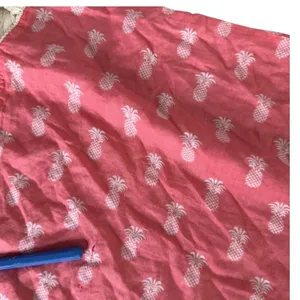 Coral Pink Pineapple Print Swim Cover Up Poncho Size S M Tassels Beach Resort thumbnail 6
