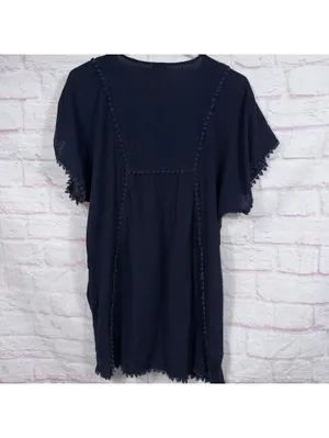 J.Crew Women's Medium Black Cotton Top with Decorative Trim thumbnail 7
