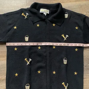 Vintage Studz Collection Black Sweater with Gold Golf Accents S thumbnail 5
