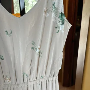 Show Me Your MuMu Kendall Maxi Dress Size XL Cream Green Floral Chiffon Low Back thumbnail 9