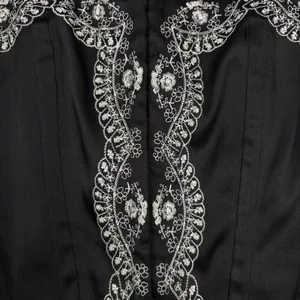 VTG Charlotte Russe Corset Top Women's L Black Embroidered Witch Whimsygoth Y2K thumbnail 8