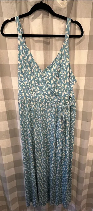 Gilli Blue and White Printed Wrap Maxi Dress thumbnail 1