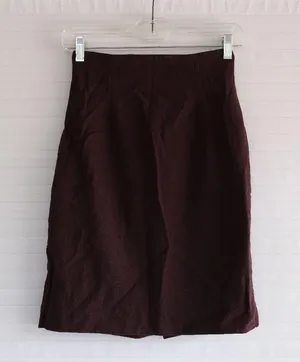 Chocolate Brown Vintage Wool Midi High Waisted Skirt thumbnail 1