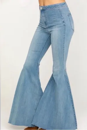 Free People We the Free Just Float On High Waist Flare Jeans Size 27 thumbnail 1