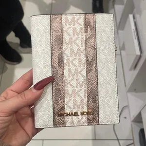 Michael Kors Powder Blush Jet Set Stripe Passport Wallet thumbnail 1