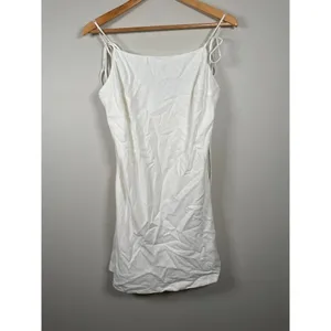 Petal & Pup New Sawyer Mini Dress White Size Large Tie Strap Linen‎ Blend Lined thumbnail 3