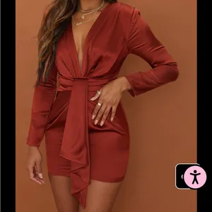 Prettylittlething Satin Long Sleeve Dress thumbnail 7