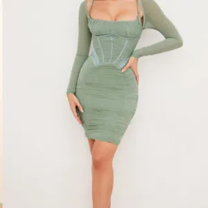 House of CB Freyja Green Gathered Corset Dress - Size L+‎ thumbnail 7