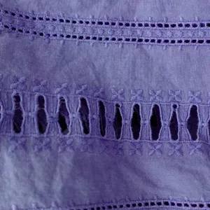 Spartina 449 Periwinkle Purple Eyelet Lace Button Up Collared Shirt Size S thumbnail 3